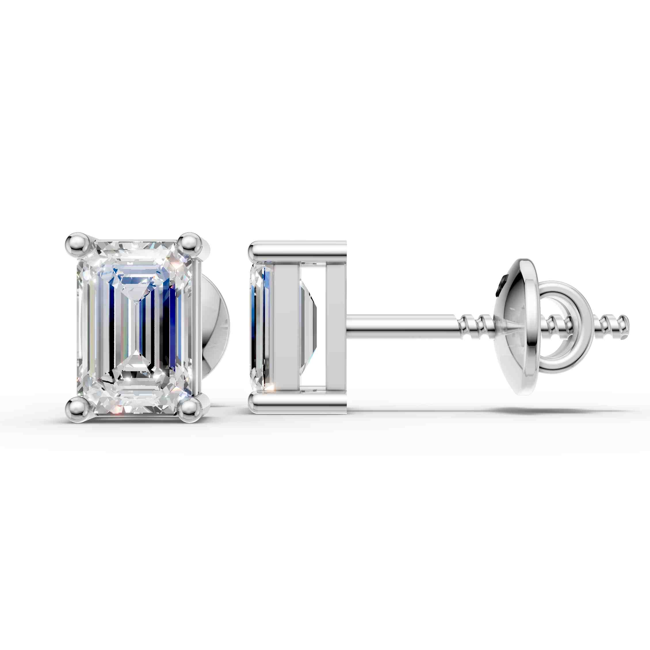 Emerald Cut Solitaire Earring